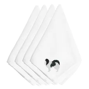212 MAIN Embroidered Japanese Chin Polyester Napkins - 4-Piece Set, Functional Art, Home Kitchenware Tableware