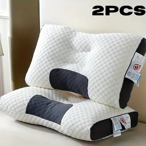 Beckham Hotle Pillows, Ergonomic Neck Pillow, Adjustable  Orthopedic Contour Support, High Quality Pillow Core, Removable Cover for Sleeping Comfort