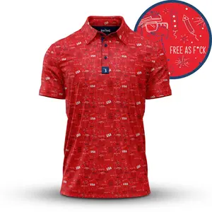 [Ship From US] Bogey Bros Golf Merica Polo New Bogey Bros Golf Merica Polo Red