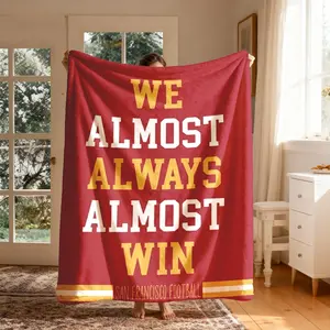 San Francisco Football Fun Slogan Flannel Blanket, Large Size, Soft Lightweight Warm, Perfect for Bed Sofa Office Camping Travel