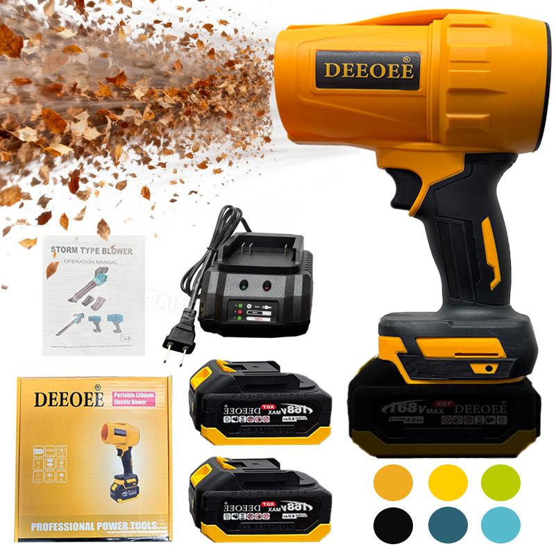 DEEOEE Cordless Turbo Jet Leaf Blower – High-Power Brushless Motor, Violent TurboFan for Car Drying, Dust Cleaning & Sno