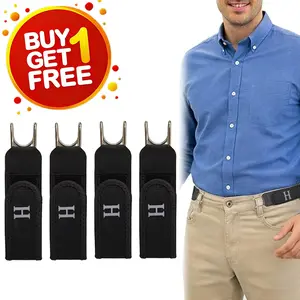 No Buckle Elastic Stretch Belt for Men & Women, Adjustable Buckleless Belt Hook, Invisible Unisex Belt for Men & Women Jeans, Casual & Work Pants