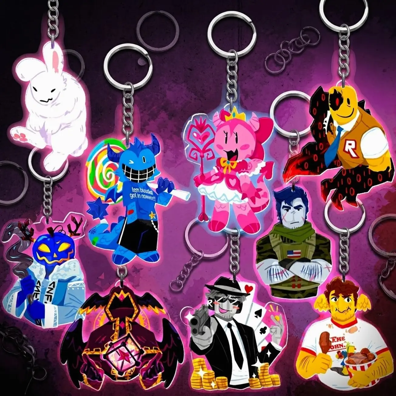 Forsaken Keychain | Bluudud, Pr3tty princess, John Doe, Chance, Guest 1337, Shedletsky, Taph, Dusekkar, Gubby