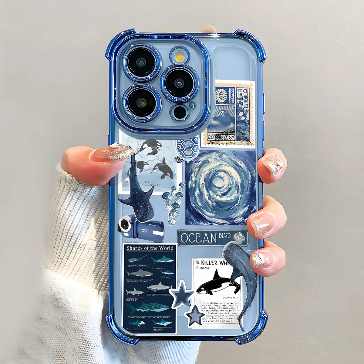 Whale Shark Pattern Phone Case, Electroplated Cover with Airbag Shockproof Slim Soft TPU Cover for iPhone X 11 12 13 14 15 16 17 Pro Max Plus Air Girl