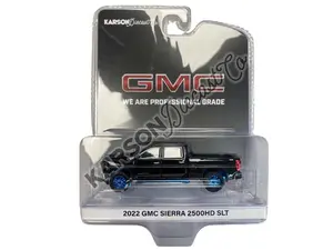 Karson Diecast Co. 2022 GMC Sierra 2500HD SLT - Ebony Twilight Metallic Exclusive Diecast 1:64 Scale Model 51561A High-Resolution Officially Licensed