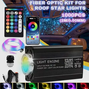 1000PCS Car Interior Star Light Kit, Fiber Optic Roof Twinkle Ceiling Lights, RGBW Headliner Starry Lighting for Vehicle, Home, Bedroom and Ceiling Decoration