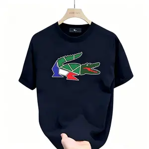 Men's Short Sleeve Tshirt Fashion Crocodile Print Irregular Graphic Unisex Summer Spring Casual Loose Fit Streetwear Couple Style Daily Wear Top