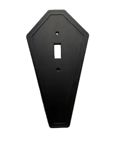 Coffin Light Switch Cover Wall Plate, Gothic Style, Matte Black, Single Toggle, Long Style