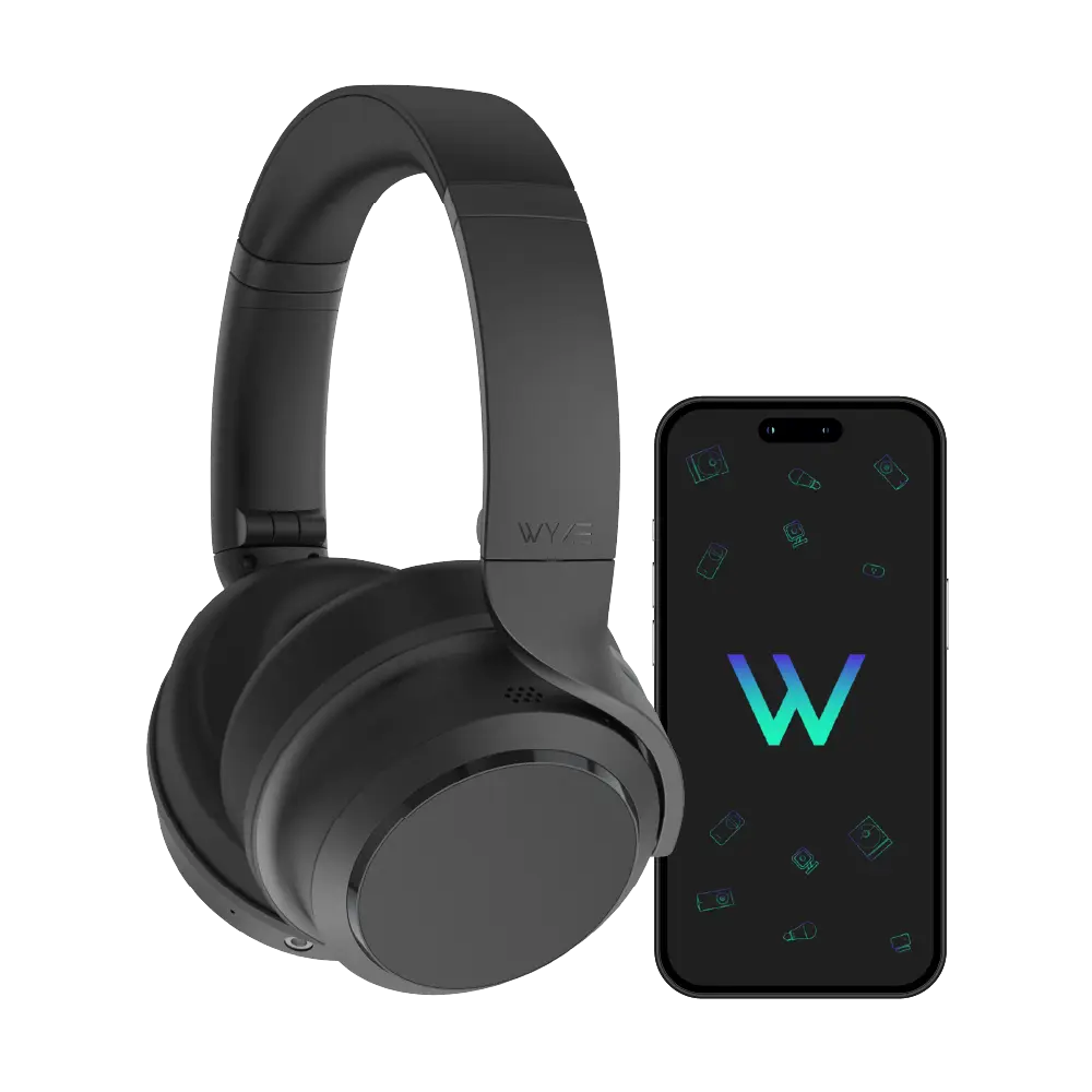 Wyze Headphones — #1 Over-Ear Headphones on TikTok, Active Noise Cancellation Bluetooth Audio Earphones, Lightweight, Aux Cord, Rich Bass, Android iOS