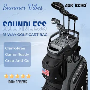 Ask Echo Golf Soundless Cart Bag SLC-130 15 DividersGrip Locking Bottom Quiet Golf Bag