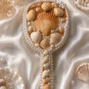Coastal Pearl Seashell Hand Mirror