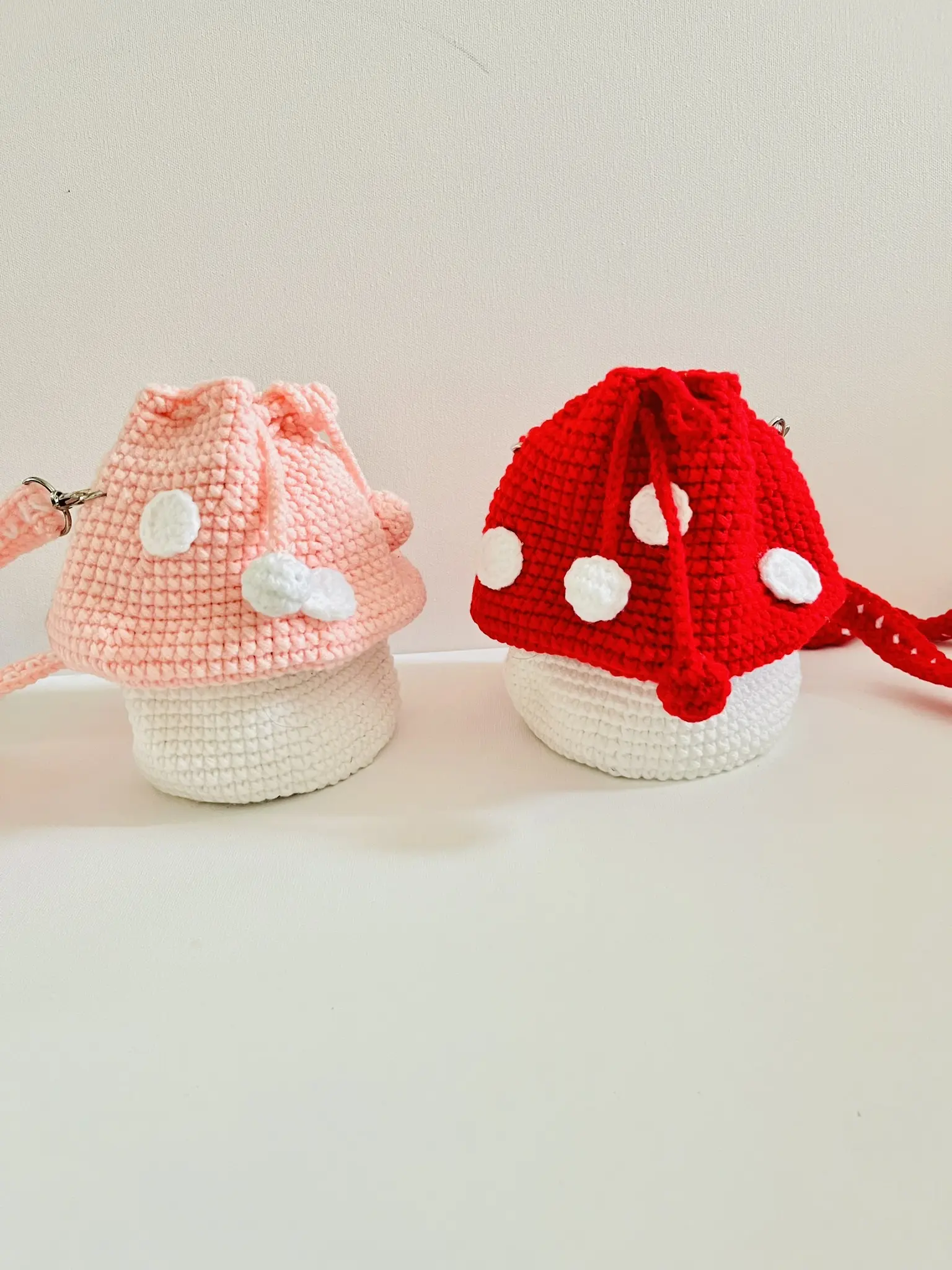 crochet bag ,mushroom bag, pink ,cute mushroom bag