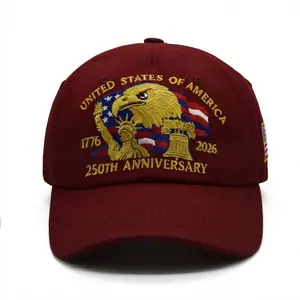 2026 New Model 250th Anniversary 1776-2026 Distressed Denim Baseball Cap for Men American Flag Embroidery Vintage Washed Relaxed Fit Daily Casual Outdoor Spring Summer History Enthusiasts Patriotic Fans Fathers Husbands Friends