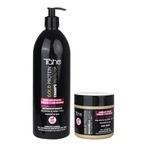 Tahe Gold Protein For Colored Hair kit - Shampoo 1000ml + Mask 400ml - Color Protection & Shine