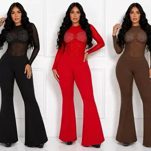 Women's Chic V4381 Colombian Suplex All-in-1 Bodysuit - Spandex Fabric, Comfortable Fit, Ladies' Jumpsuit Tops, Women's Bodysuits Clothes, All-In-One Bodysuit Bodysuits