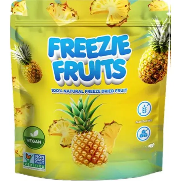 Freezie Fruits Freeze-Dried Pineapple - 100% Real, Gluten-Free, Vegan, Non-GMO, No Added Sugars, Tropical Sweetness with a Crunch, Perfect for On-the-Go Snacking