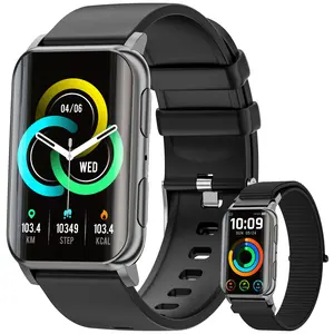 Smart Watch for Men Women (Answer/Make Calls), 1.57" Curved Screen Fitness Tracker IP68 Waterproof with 24/7 Heart Monitor, Two Straps Activity Trackers for Android and iPhone. Wearable Smartphone