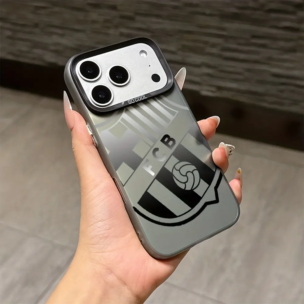 FC Barcelona Animal Print Personalized Shockproof TPU Phone Case - Anti-Fall Matte Back Cover, Contemporary Art Design for iPhone 17 Air,16,15,14,13,12,11 Pro Max Plus Smartphone Cellphone Accessory