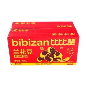 BiBiZan Spicy Broad Beans Crispy Snack - 400g Pack, Flavorful Chinese Fava Bean Snack