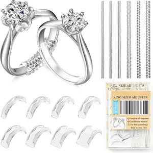 Ring Sizers for Loose Rings, 14 Pack Invisible Ring Size Adjuster , Ring Guards Spacer Tightener Resizer Fitter for Women Men, Make Ring Smaller Without Resizing Thick Band (Transparent-14PCS)