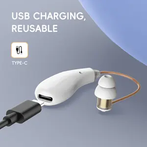 Rechargeable hearing amplifier noise-reducing ear-mounted headphones, with sound enhancement function, 80-hour standby and 20-hour playback, USB charging box, digital display, essential for gifts.