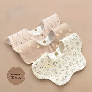 2026 New Model Pure Cotton Drool Bibs, Unisex Anti-Spit-Up Absorbent Bibs for Daily Wear