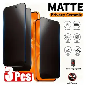 Matte Privacy Screen Protector Film 3pcs, Full Coverage Anti-Spy for iPhone 17/16 Pro Max, Enhanced Edge Protection