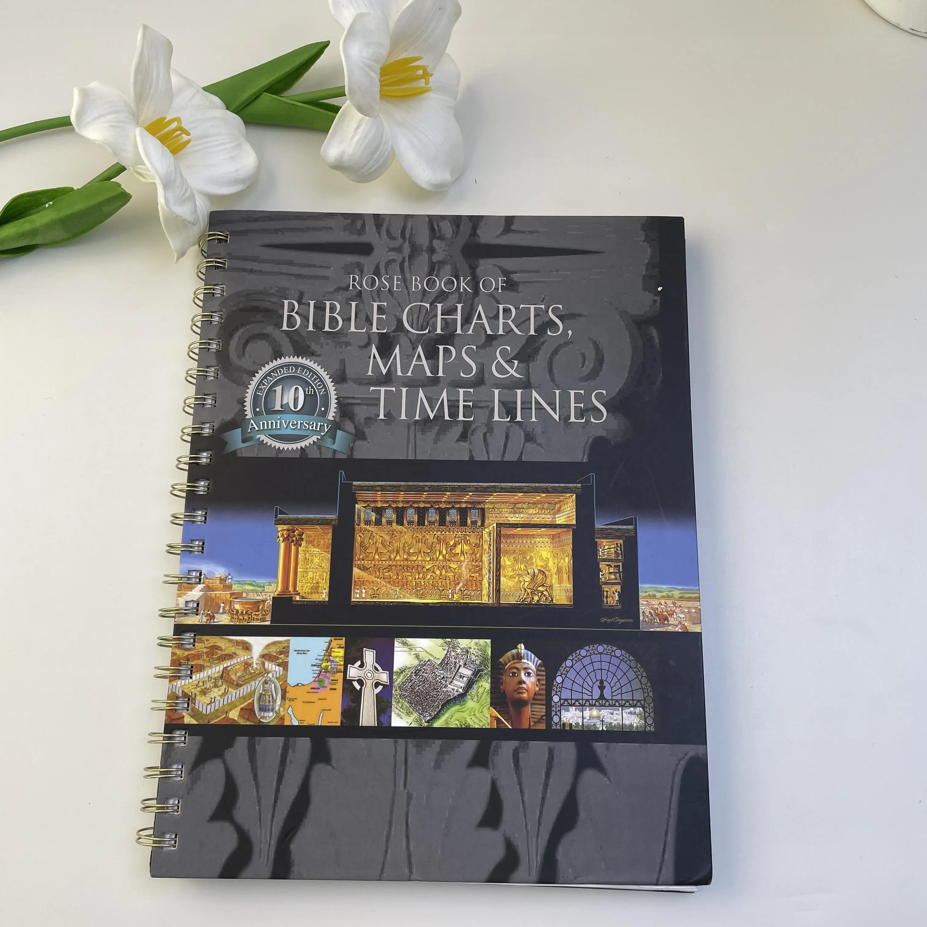 The Perfect Gift-Rose Book of Bible Charts Maps & Time Lines 10th Anniversary Edition with 200 Full-Color Resources 30 New Pages 6 Key Topics Updated Content Easy-to-Use Format for Bible Study a5 notebook magnetic calendar