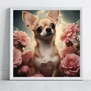 Chihuahua Dog Diamond Painting Kit, Adult Art Craft Set, Frameless DIY 5D Diamond Art, Diamond Art Tools, Home Decor, Perfect Gift for Holidays