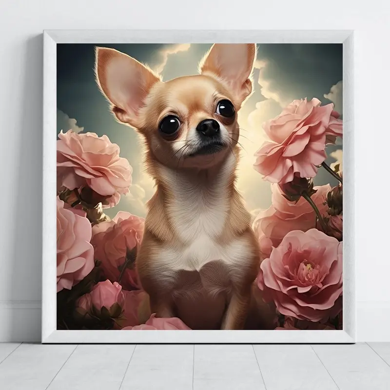 Chihuahua Dog Diamond Painting Kit, Adult Art Craft Set, Frameless DIY 5D Diamond Art, DIY Diamond Arts, Diamond Art Tools, Home Decor, Perfect Gift for Holidays