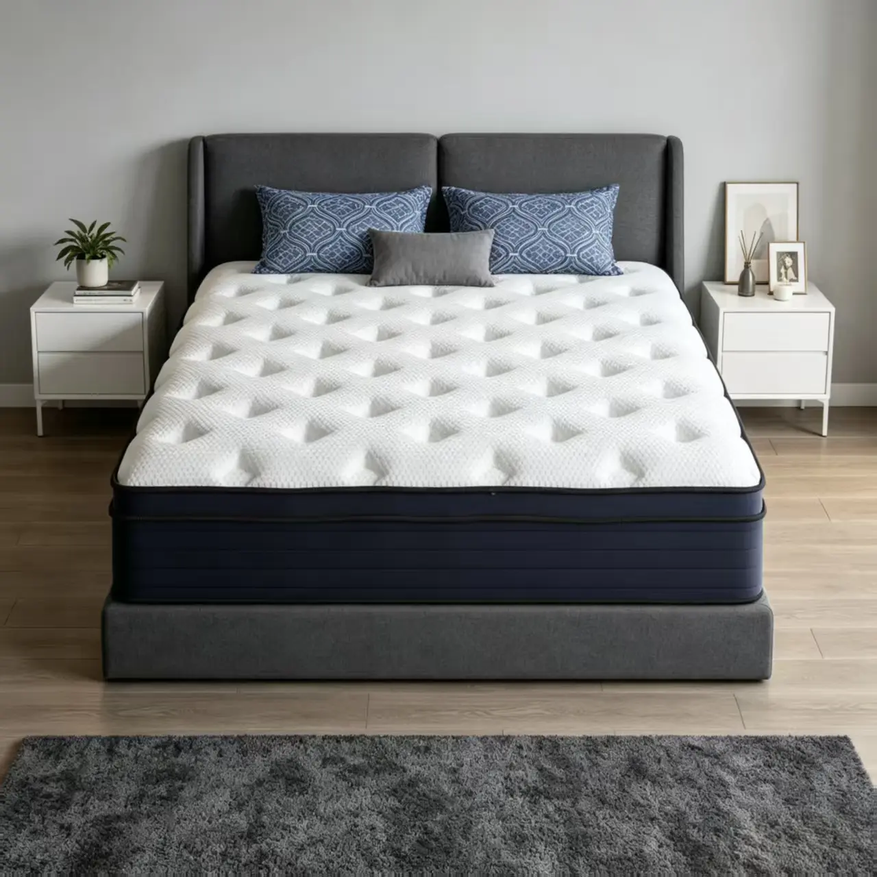 10/12/14 Inch Hybrid Memory Foam & Independent Spring Mattress, Medium-Firm Ergonomic Lumbar Support, Boxed Mattress in Twin Full Queen King for Modern Home Bedroom, King Size Mattresses, Sleep Upgrade