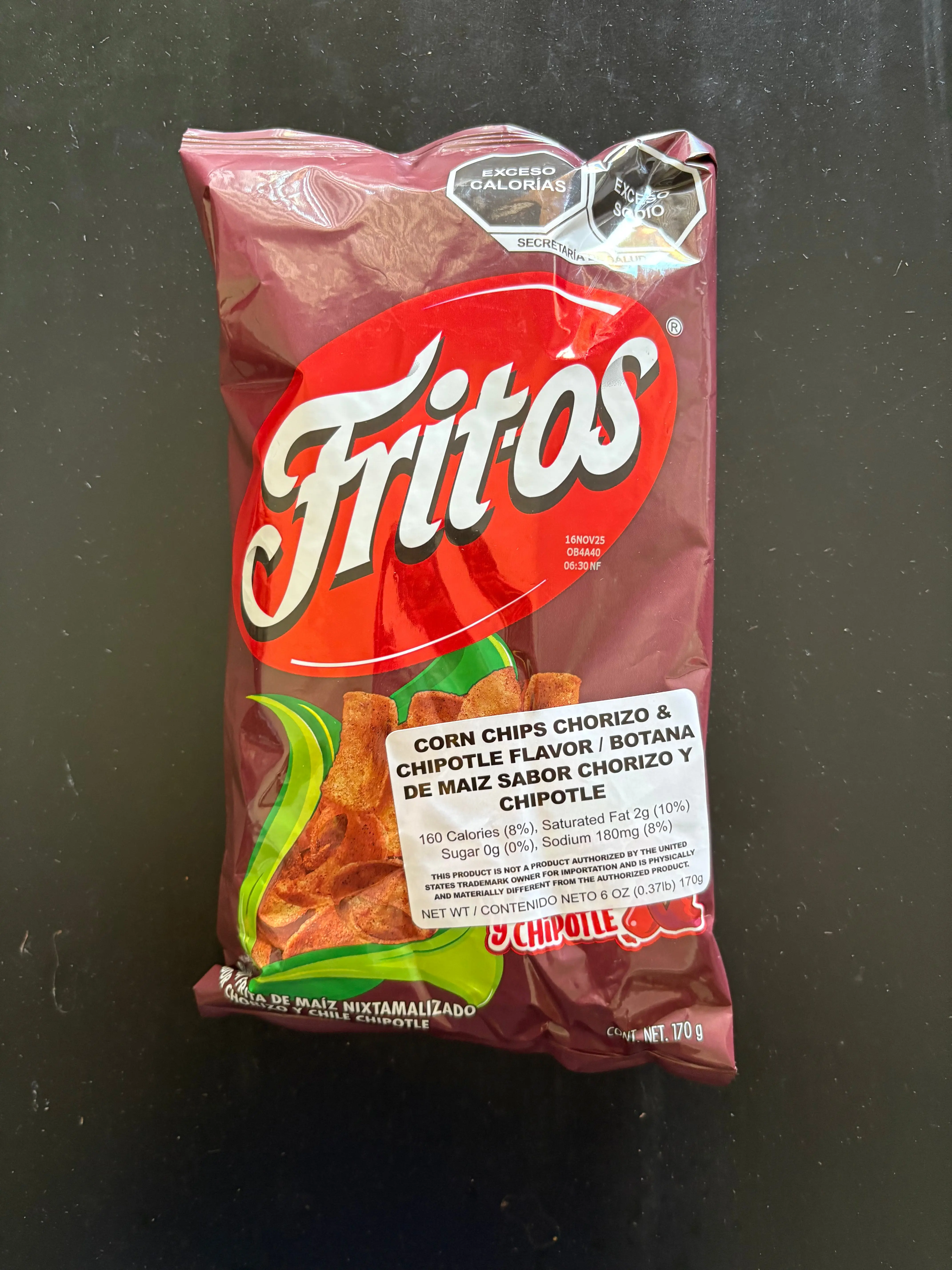 Fritos Chorizo y Chipotle Corn Chips