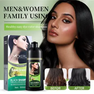 Natural Plant-Based Hair Dye Shampoo, 500ML Large Capacity, Gentle & Nourishing Formula, Includes Free Gift Set