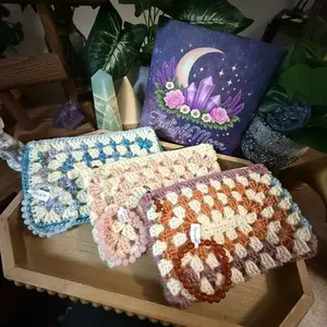 Handmade Crochet Lined Bag