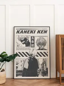 Tokyo Ghoul Kaneki Ken Poster Manga Art Anime Wall Print Minimalist Wall Decor - No Frame