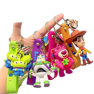 Disney Buzz Lightyear and Woody Keychain Purple with Figures Toy Story Collectible for Fans
