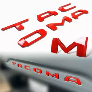 3D Tailgate Insert Letters Toyota Tacoma 2016-2021 Badge 3D Raised Emblem Red
