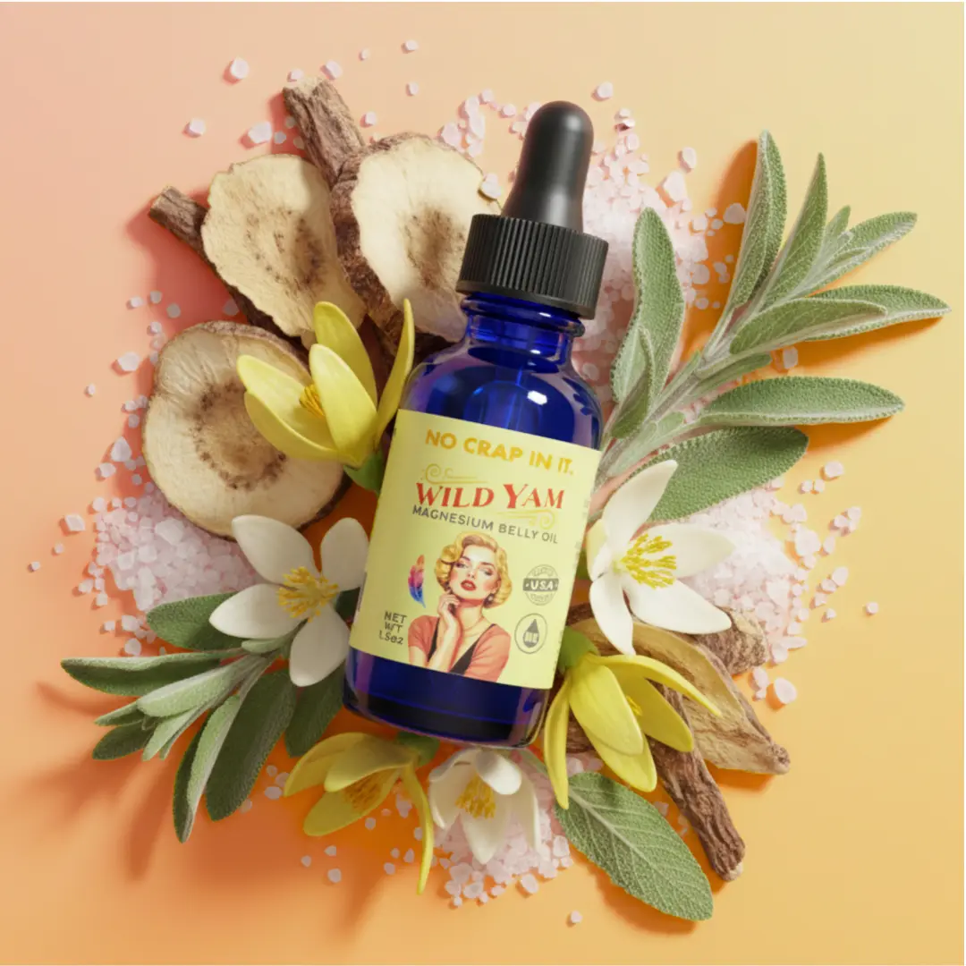 Wild Yam Balancing + Magnesium Belly Oil I Natural Support for Womens Health I 1.5 oz