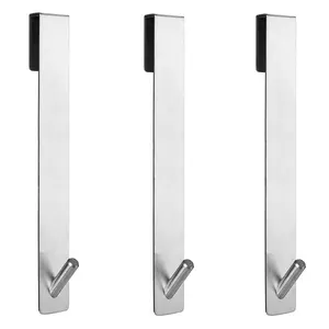 3pcs over the Door Hook, Bathroom Frameless Glass Door Hook, Shower Door Hook, Towel Rack, Removable Stainless Steel Hanging Holder