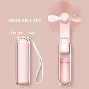 Portable Rechargeable Folding Fan, Mini Handheld Travel Fan for Outdoor Use, Compact Multi-Purpose Fan with USB Charging, Multifunction Lightweight Fan