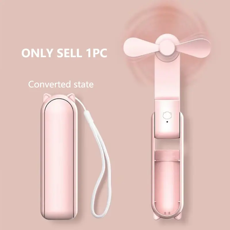 1/2/3pc Portable Handheld Fan, Rechargeable Foldable Mini Fan, Outdoor Pocket Fan, Travel Essential, Multi-Functional Compact Fan, Cooling Fans, Personal Fans Portable Rechargeable