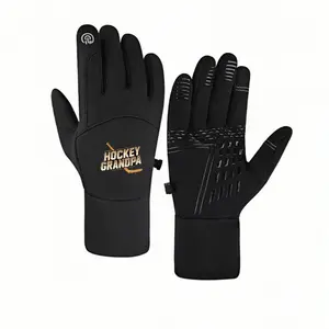 1 pair with Vintage Ice Hockey Grandpa Design Hard Tops 1al Vintagewinter gloves Touchable gloves Touch Screen cold proof Cold Weather unisex sports gloves Fashion birthday gifts Popular Modern