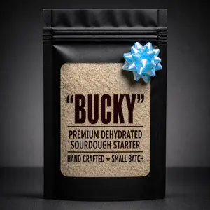 BUCKY - Sourdough Starter Dried for Baking Sourdough Bread - Established, Strong and Active, Dehydrated, Bake, Nata, Baking Powder Cookies Muffins Baked Flour