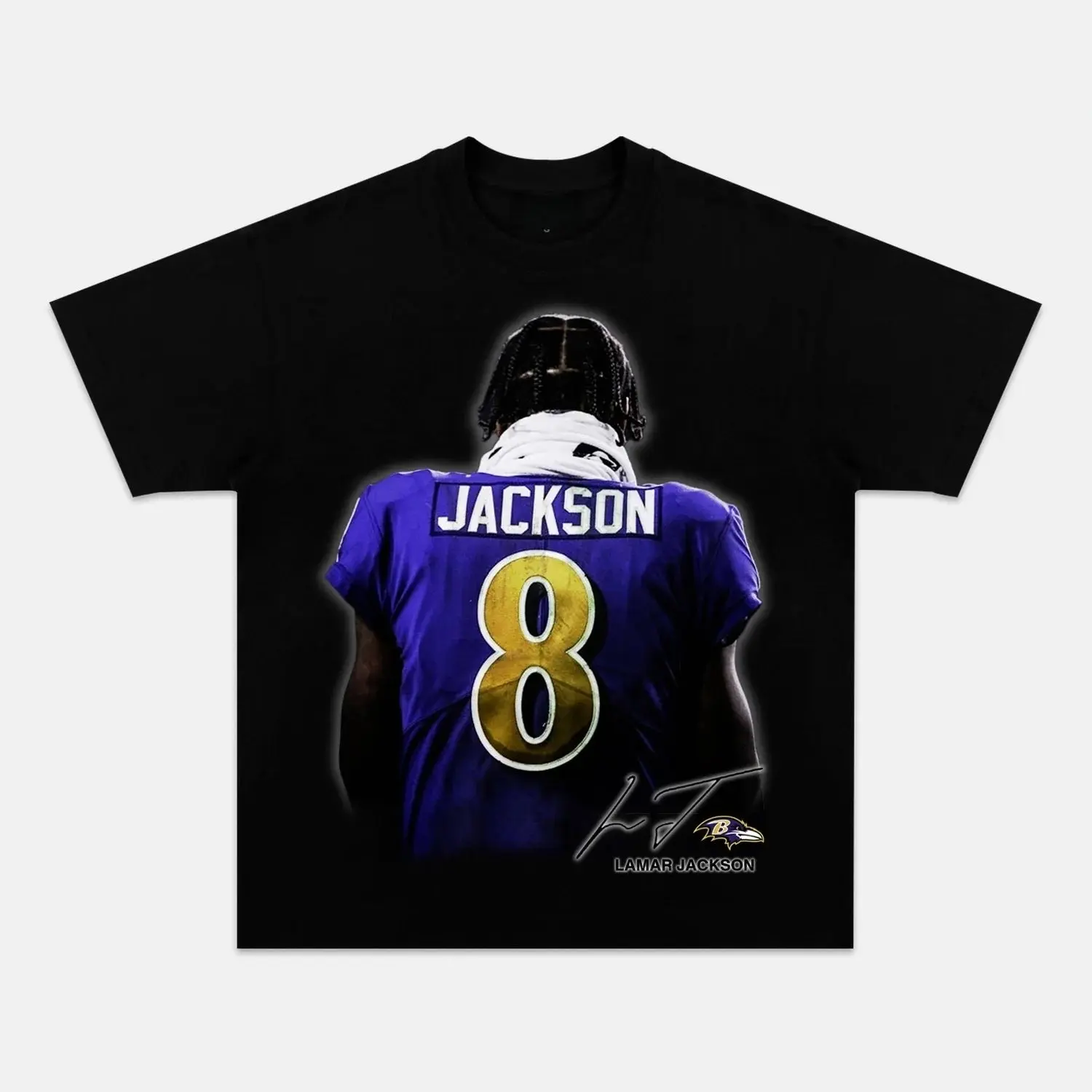 Youth & Adults Lamar Jackson T-Shirt, Football Graphic Tee, Unisex Casual Sports Streetwear Shirt