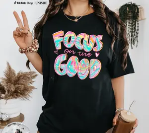 Choose Positivity – Women's Black T-Shirt, Soft 100% Cotton Fabric