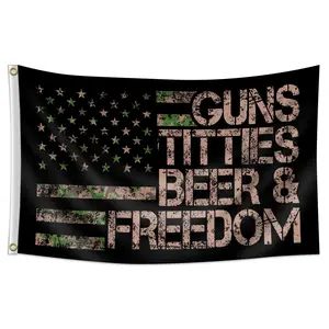 Black American Flag Banner, 3x5 Feet, Durable Men's Cave Wall Flag, Includes 4 Brass Rings, Ideal for Dorm Room Decor, Outdoor Parties, Home Decor Supplies