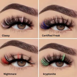 Glitter Color Strip Eyelashes for Flawless Eye Makeup - Eyelash Extension, 20mm Length - Cosmetic