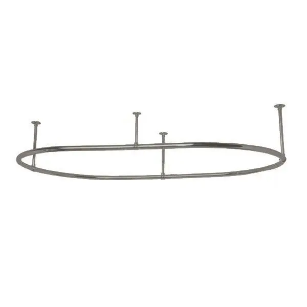 Clawfoot Tub Oval Shower Enclosure - 30 X 54 Inch - Brushed Nickel