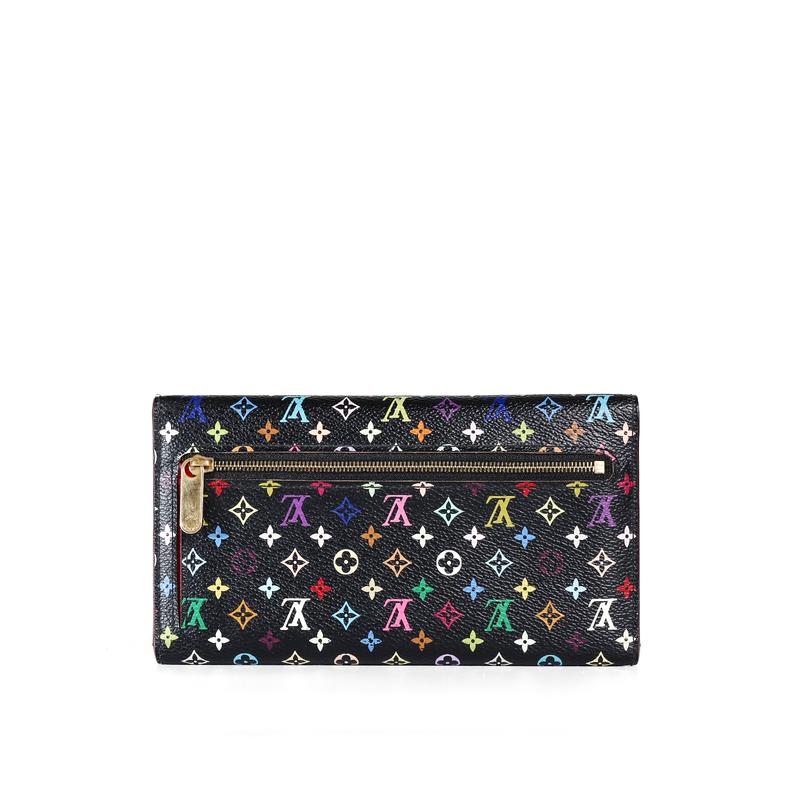 Pre-owned Louis Vuitton canvas Mini Bags Multicolor Monogram Sarah Wallet – Black