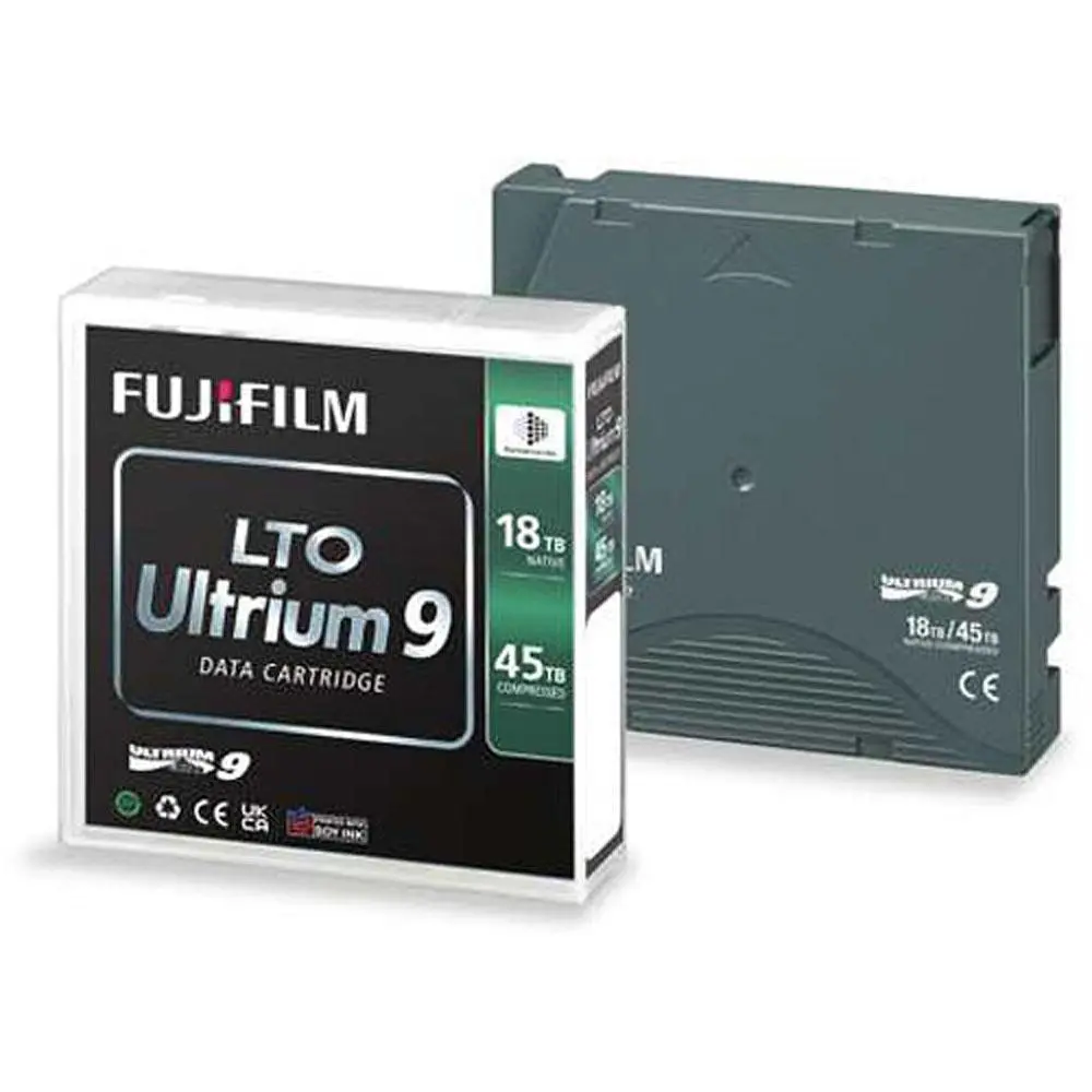 FUJIFILM 18TB LTO Ultrium-9 Data Cartridge with 2.5:1 Compression, 30-Year Archival Life, Barium Ferrite, Hardware Encryption, Linear Tape File System, Archival Life Up To 30 Years, Long-Term Data Preservation